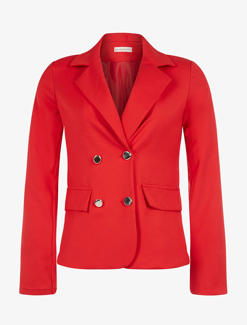Veste basic unie - rouge - 1
