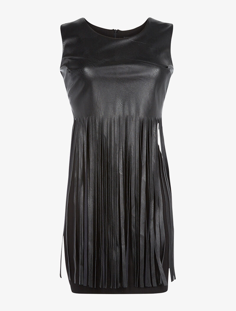 Robe à longues franges - noir - 1