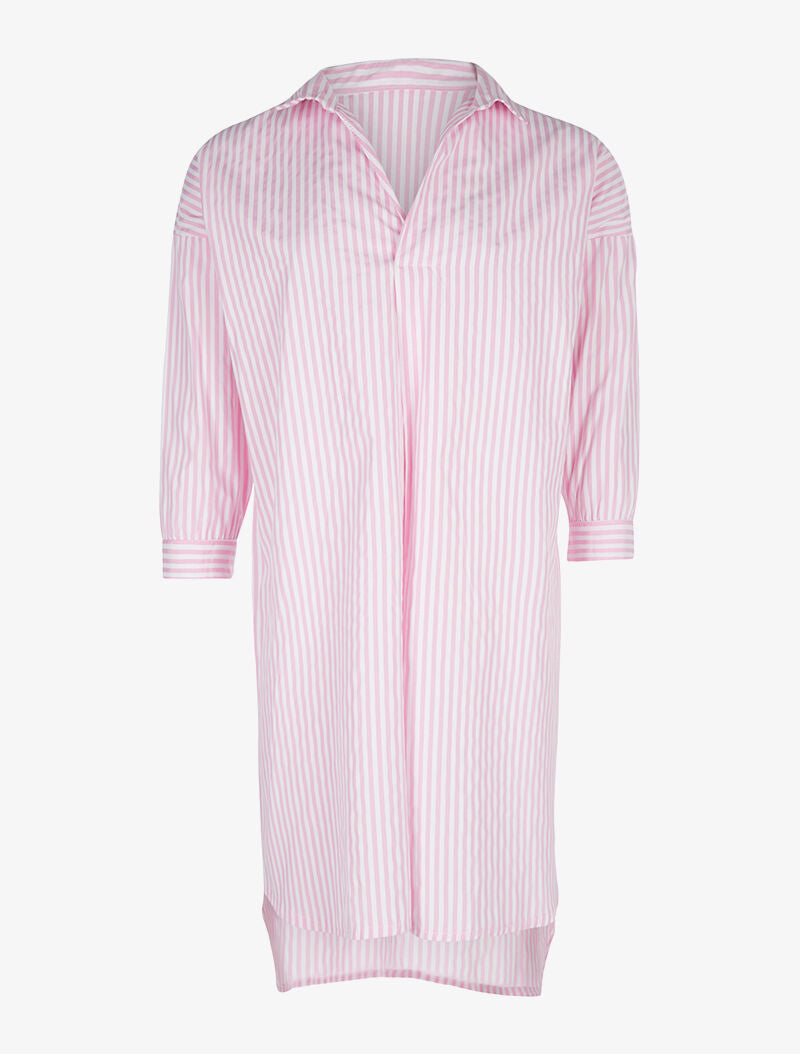 Robe chemise ample rayée - rose - 1