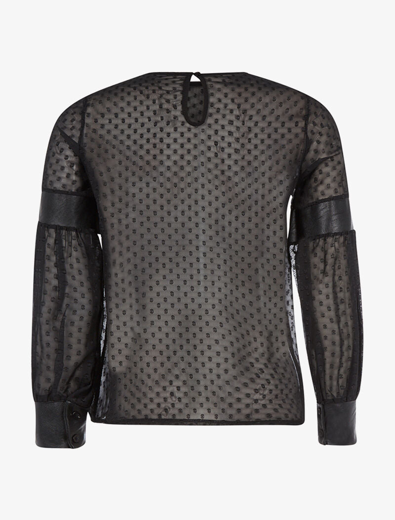 Blouse empiècement aux bras - noir - 2