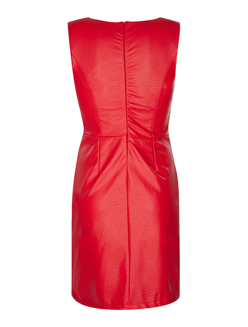 Robe simili à zips - rouge - 2
