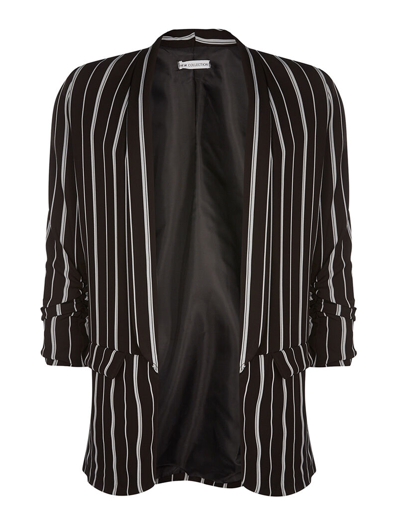 Blazer droit rayé - noir - 1
