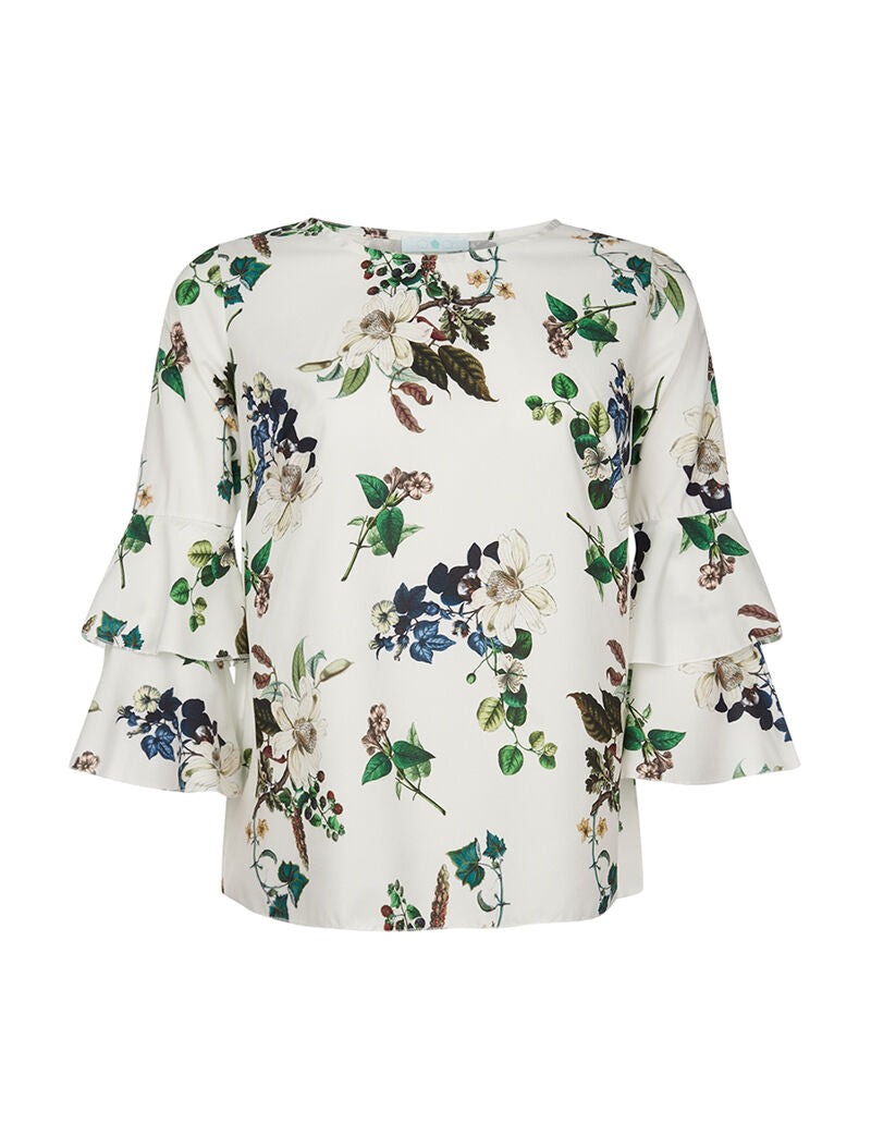 Top vloeiend 3/4 mouwen - wit