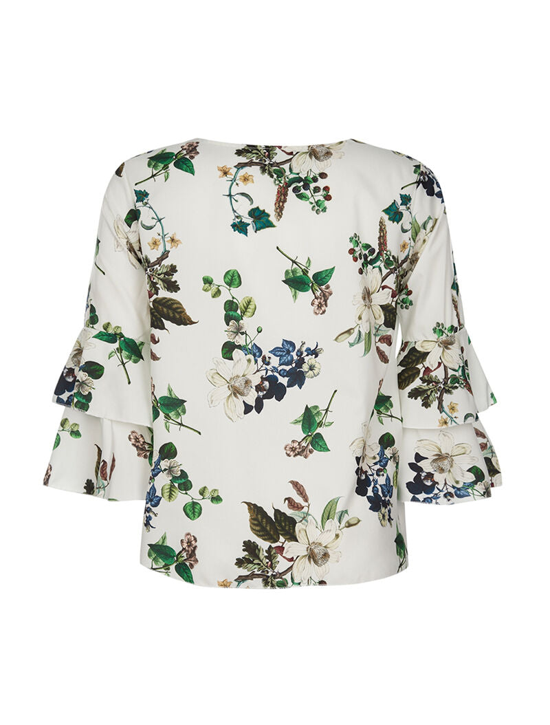 Top vloeiend 3/4 mouwen - wit
