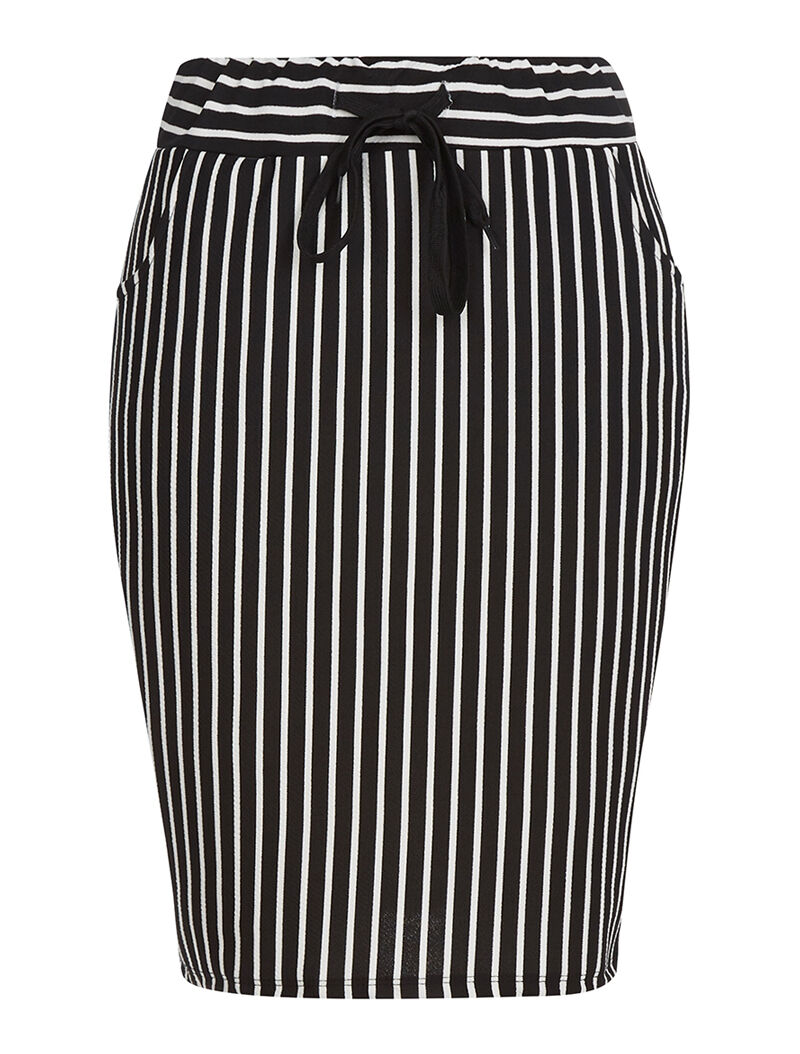 Jupe effet mousseline à rayures - noir/blanc - 3