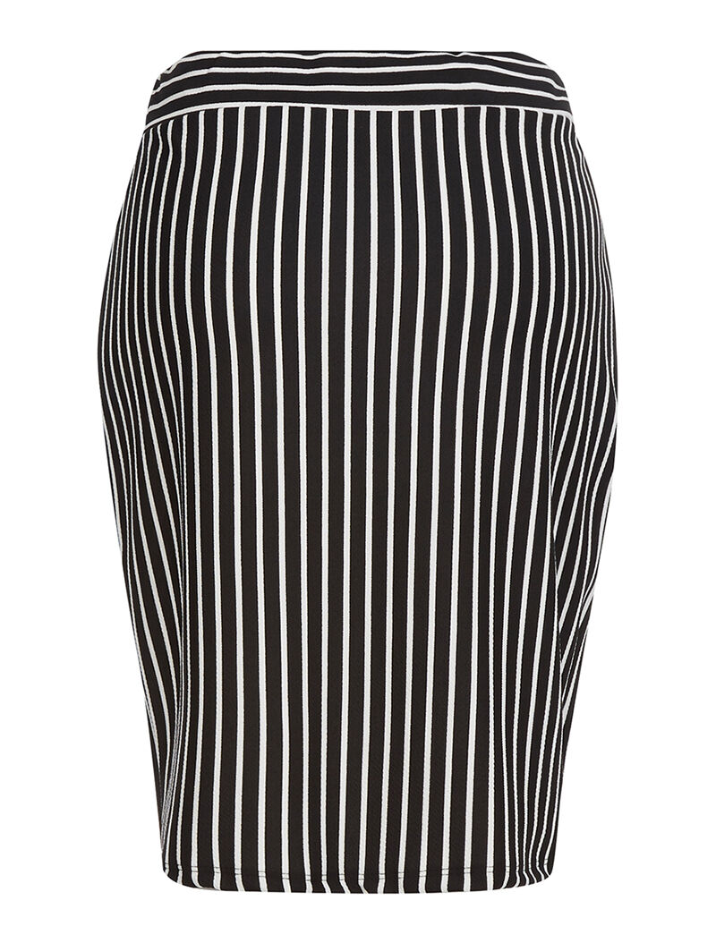 Jupe effet mousseline à rayures - noir/blanc - 2