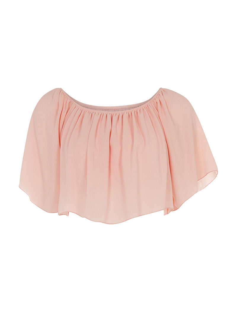 Crop-top volant en mousseline - rose - 1