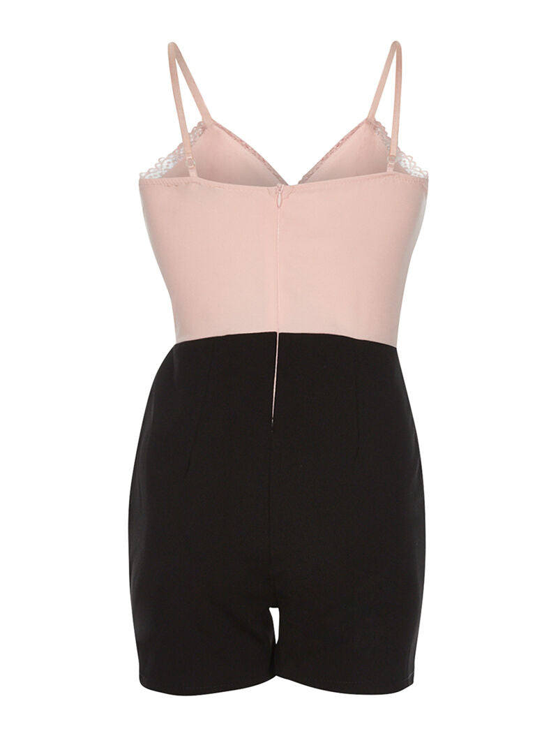 Combishort ventre en dentelle - rose - 2