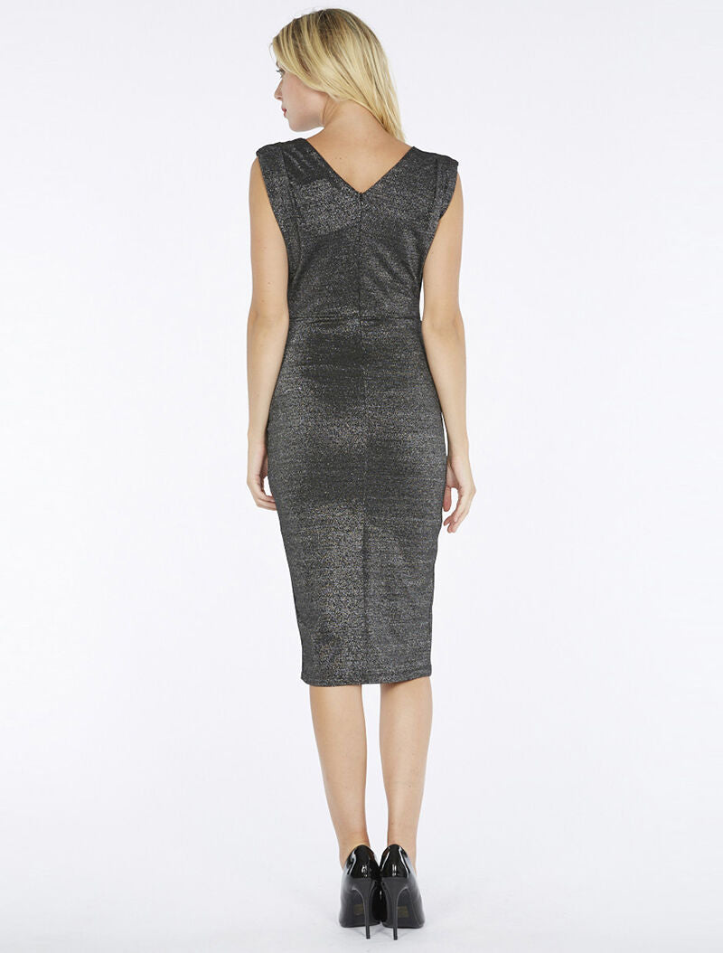 Robe mi-longue scintillante - argent - 4