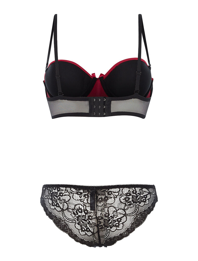 Ensemble SG à corbeille et culotte - noir/rouge - 2