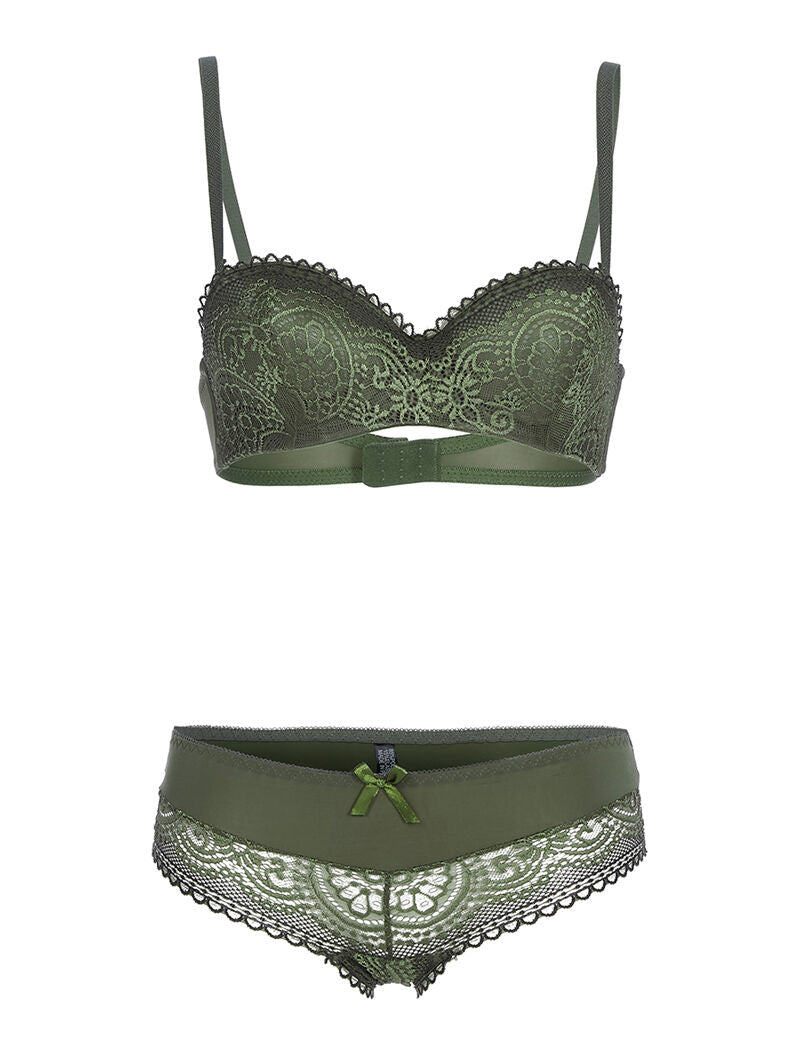 Ensemble SG et culotte dentelle - kaki - 3