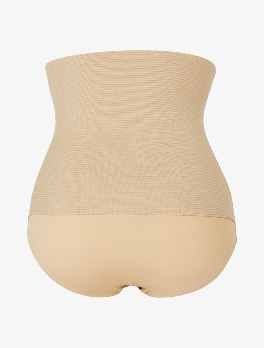 Culotte gainante à taille empire texturée - Beige - 2
