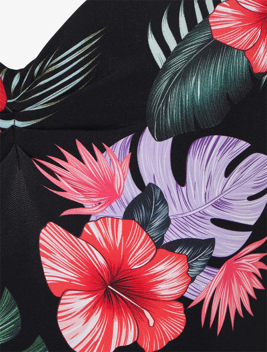 Maillot de bain à imprimé floral - Noir - 3