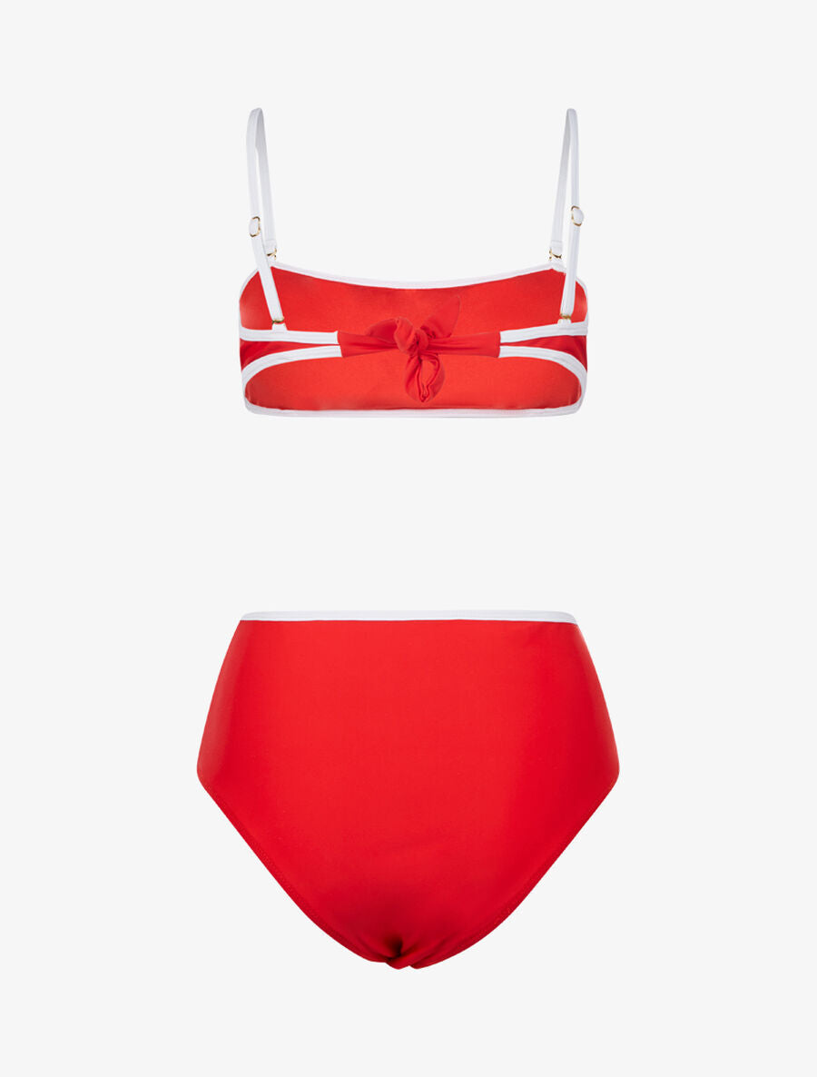 Bikini à liserés contrastants - Rouge - 2