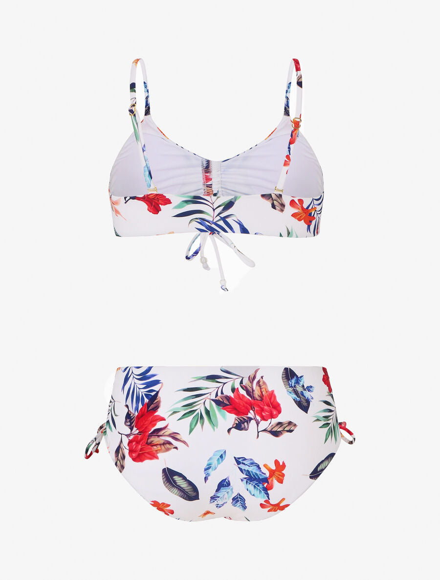 Bikini taille haute imprimé floral - Blanc - 2