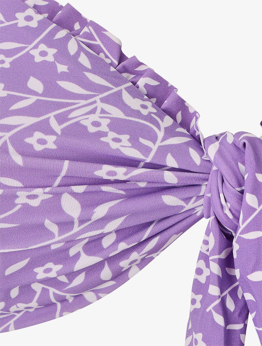 Bikini à manches courtes à imprimé fleuri - Lilas - 3