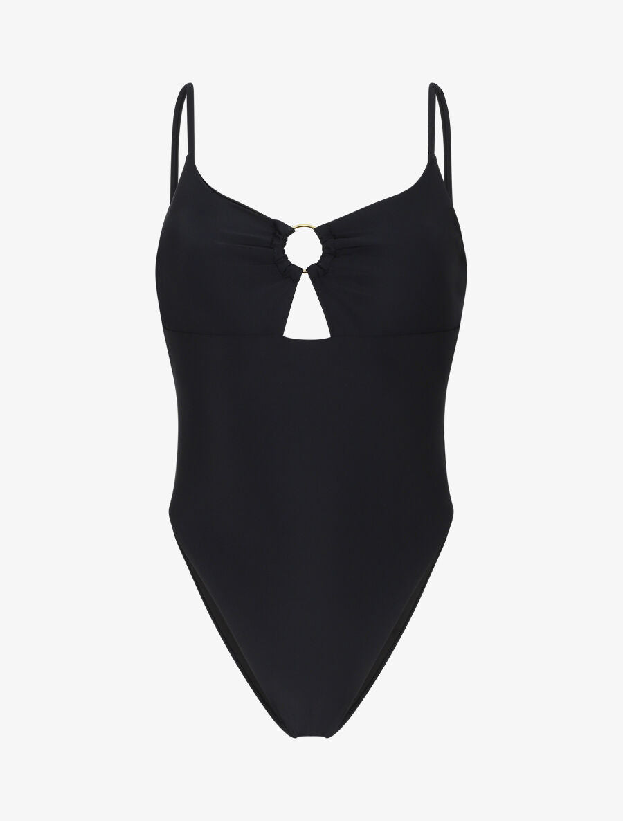 Maillot de bain une pièce échancré - Noir - 1