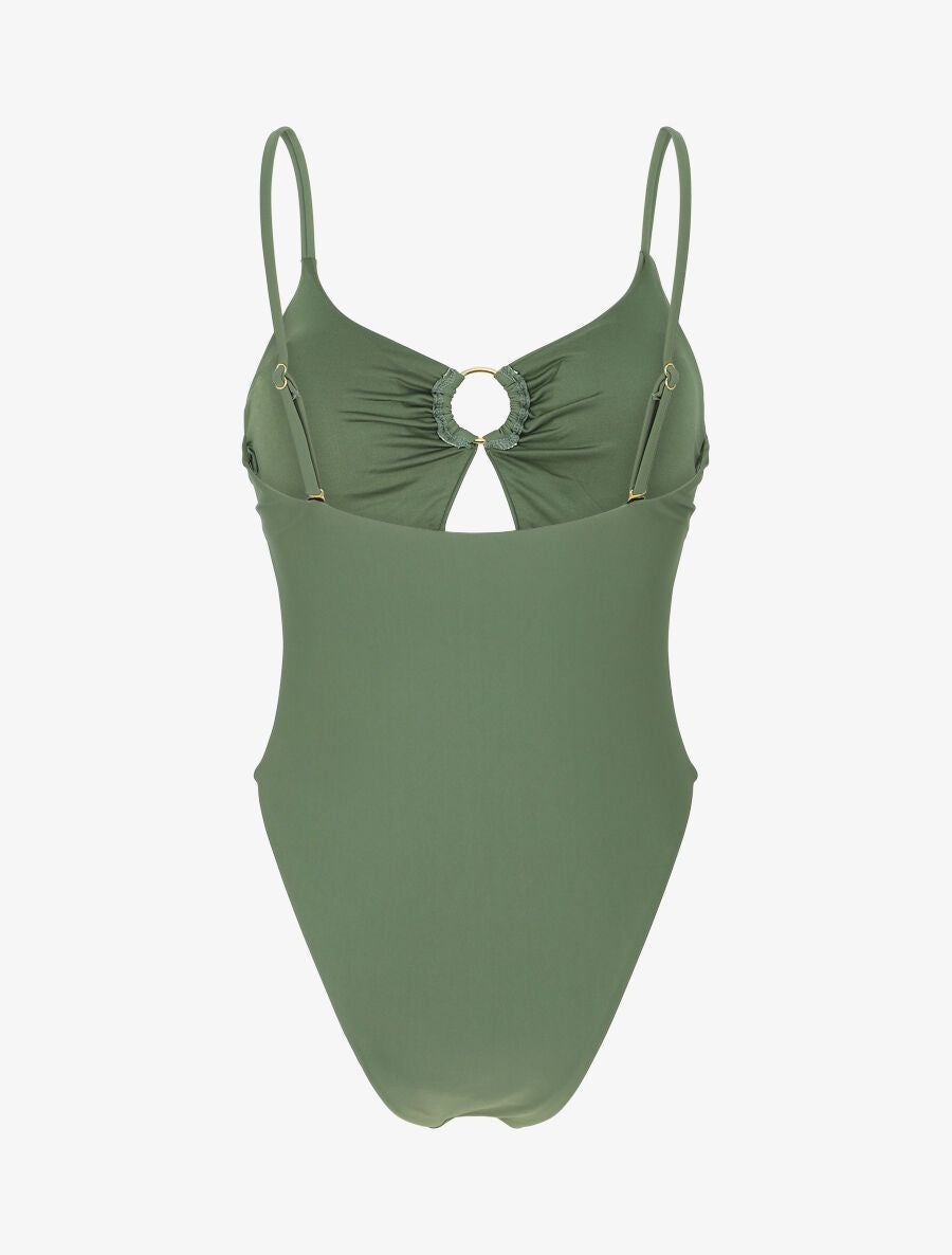 Maillot de bain une pièce échancré - Kaki - 2