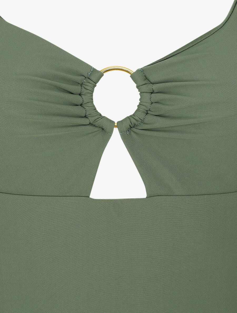 Maillot de bain une pièce échancré - Kaki - 3