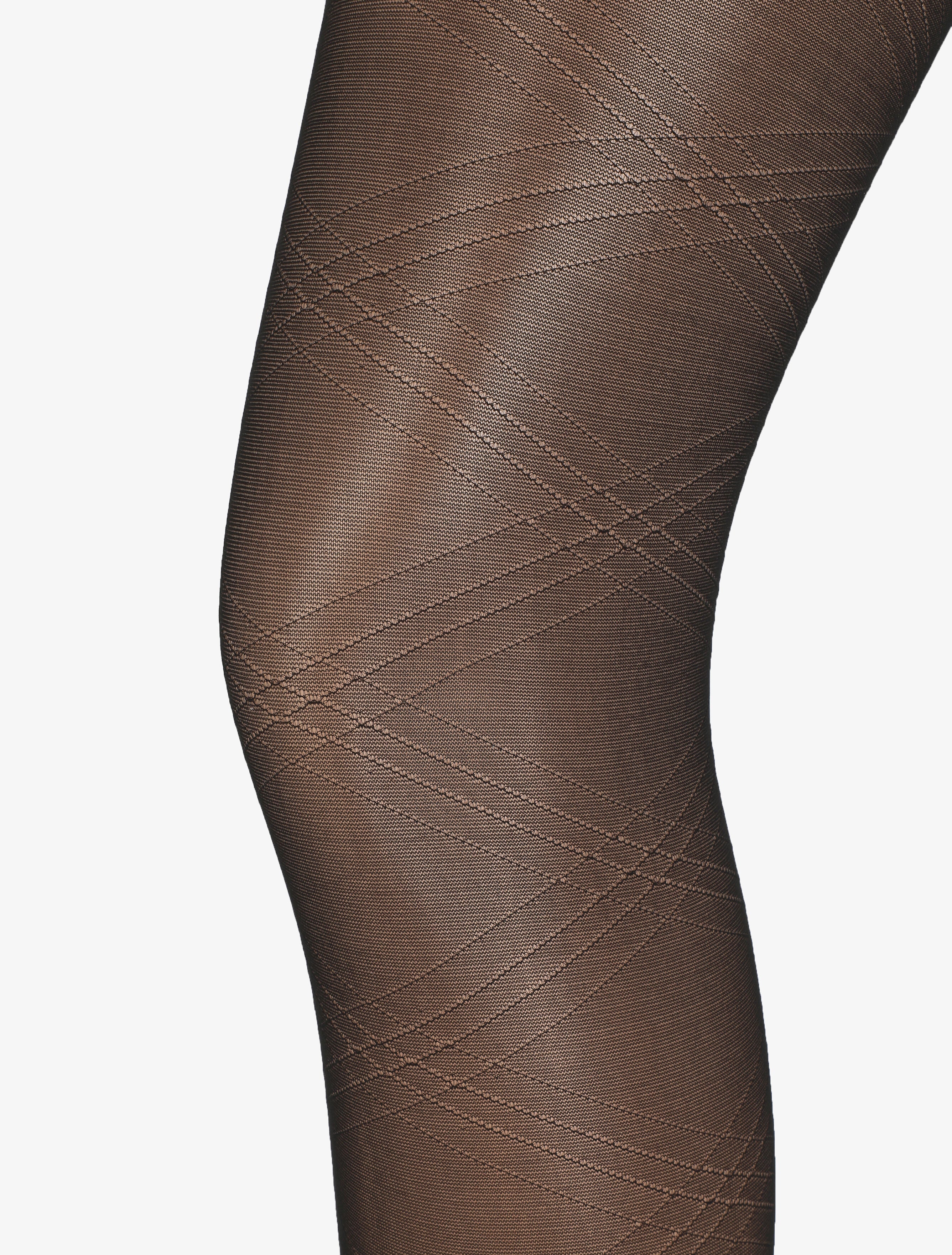 Collants transparents effet strié - Noir - 2