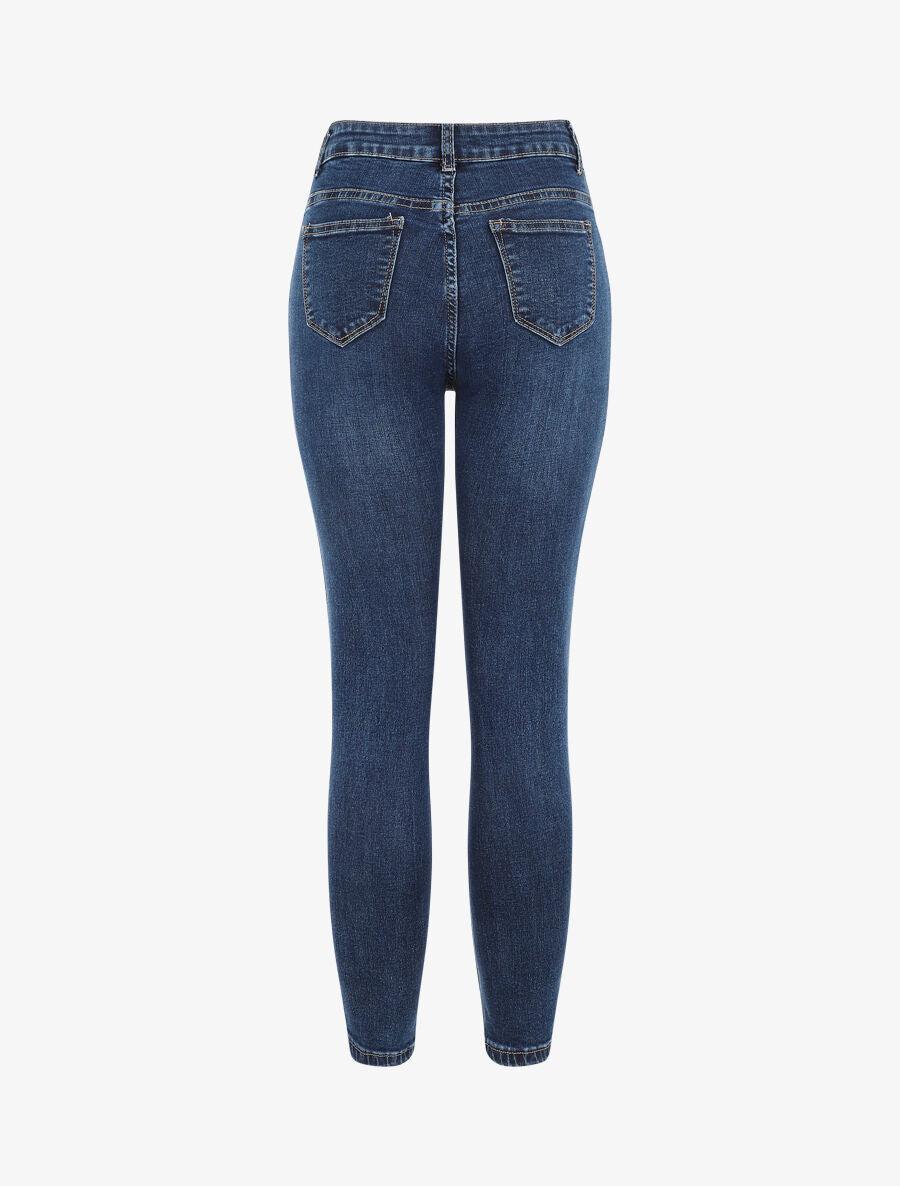 Jean skinny taille haute - Bleu - 2