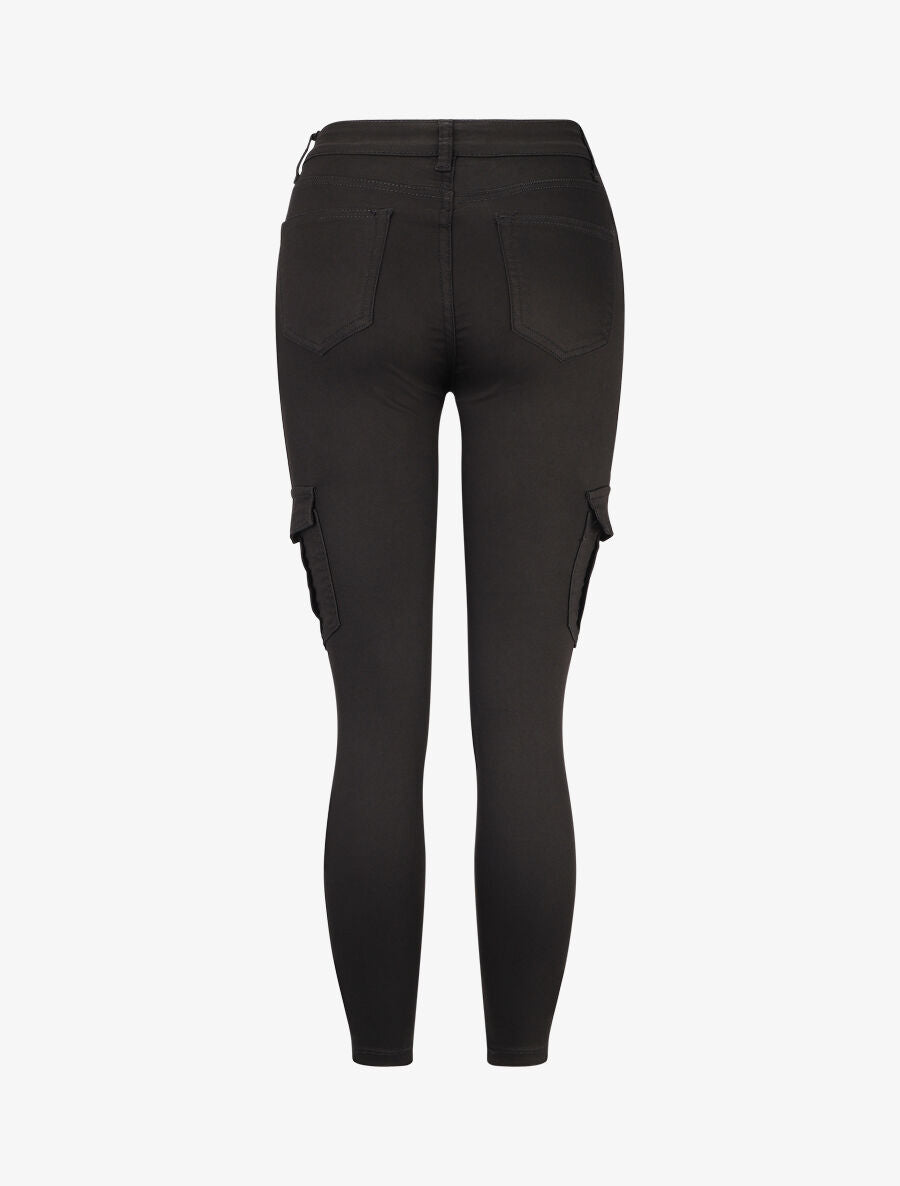 Jean style cargo coupe skinny - Noir - 2