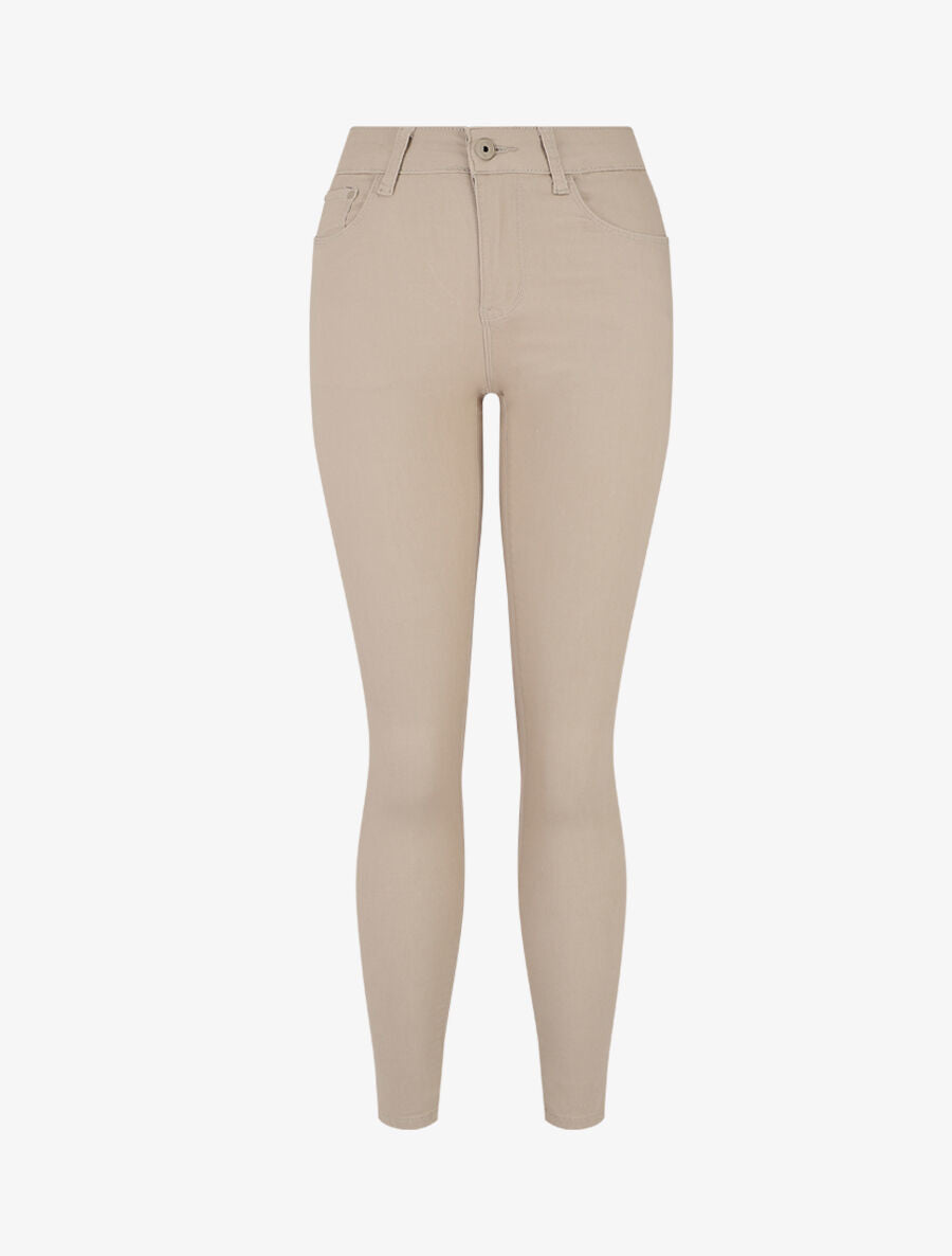 Jean uni coupe slim - Beige - 1