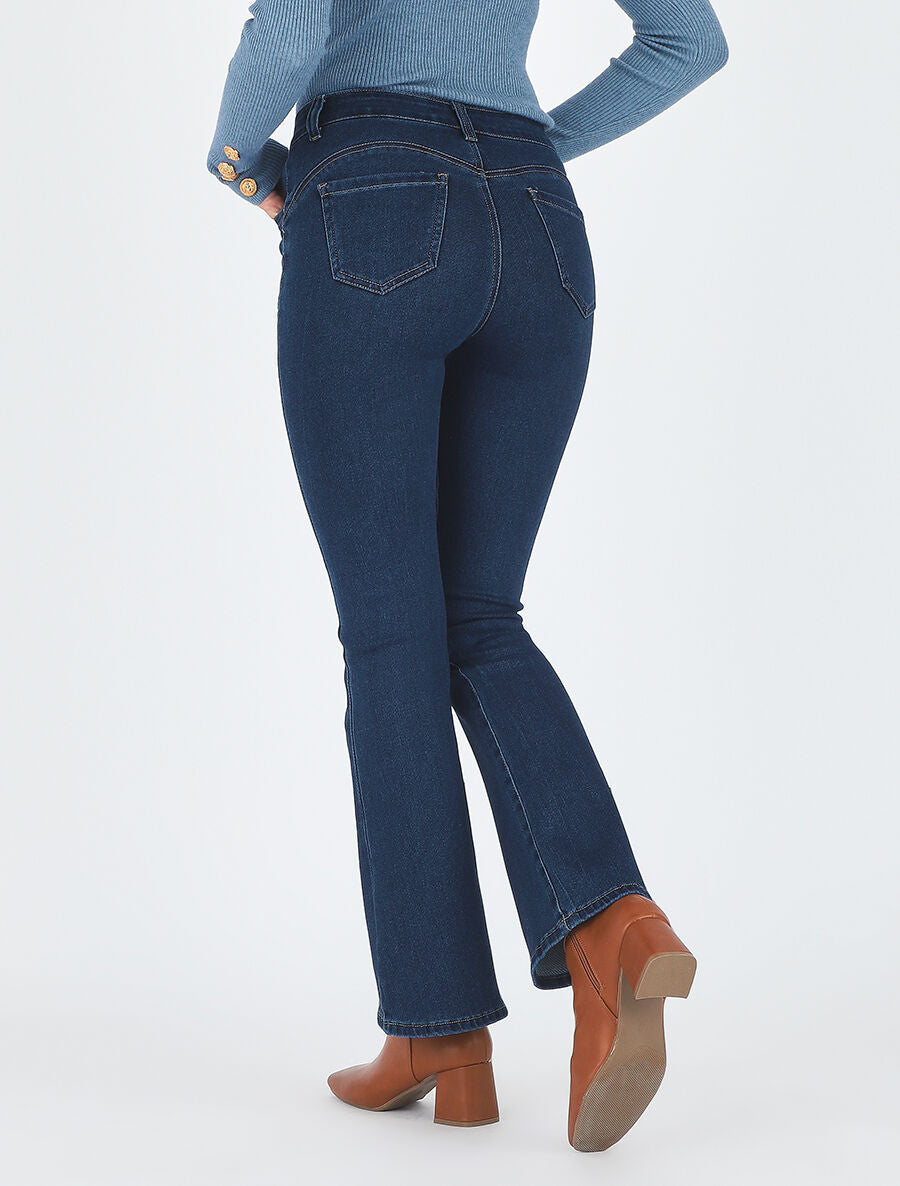 Jean taille standard coupe flare - Bleu - 5