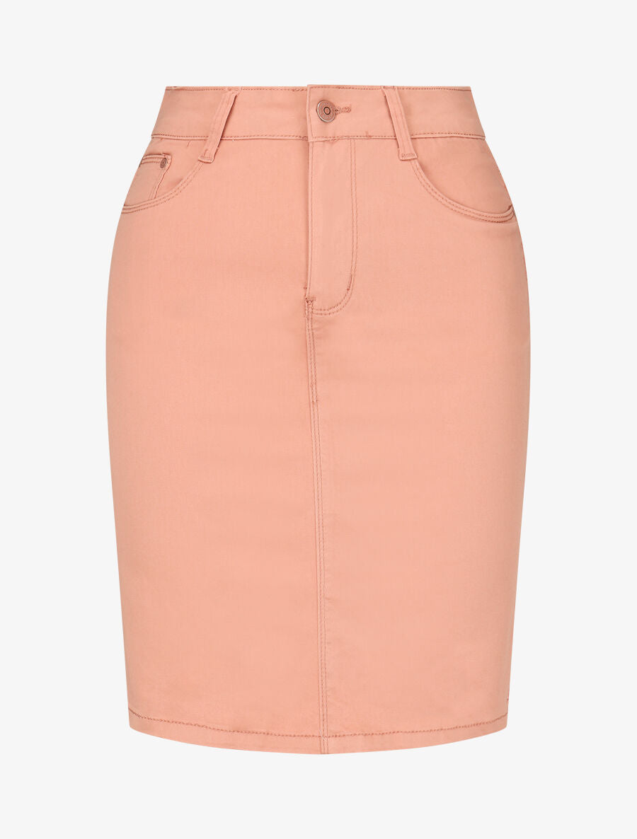 Jupe unie droite classique - Rose poudré - 4