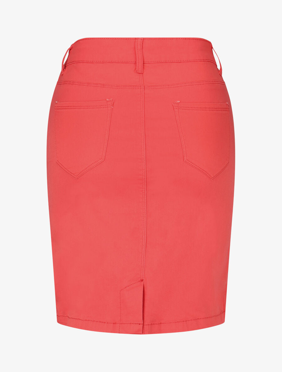 Jupe unie droite classique - Corail - 2
