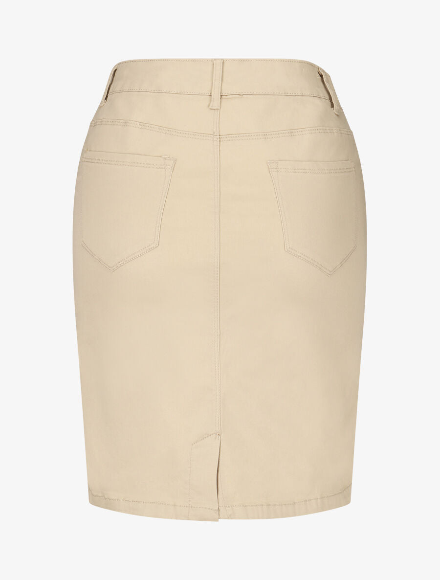 Jupe unie droite classique - Beige - 2