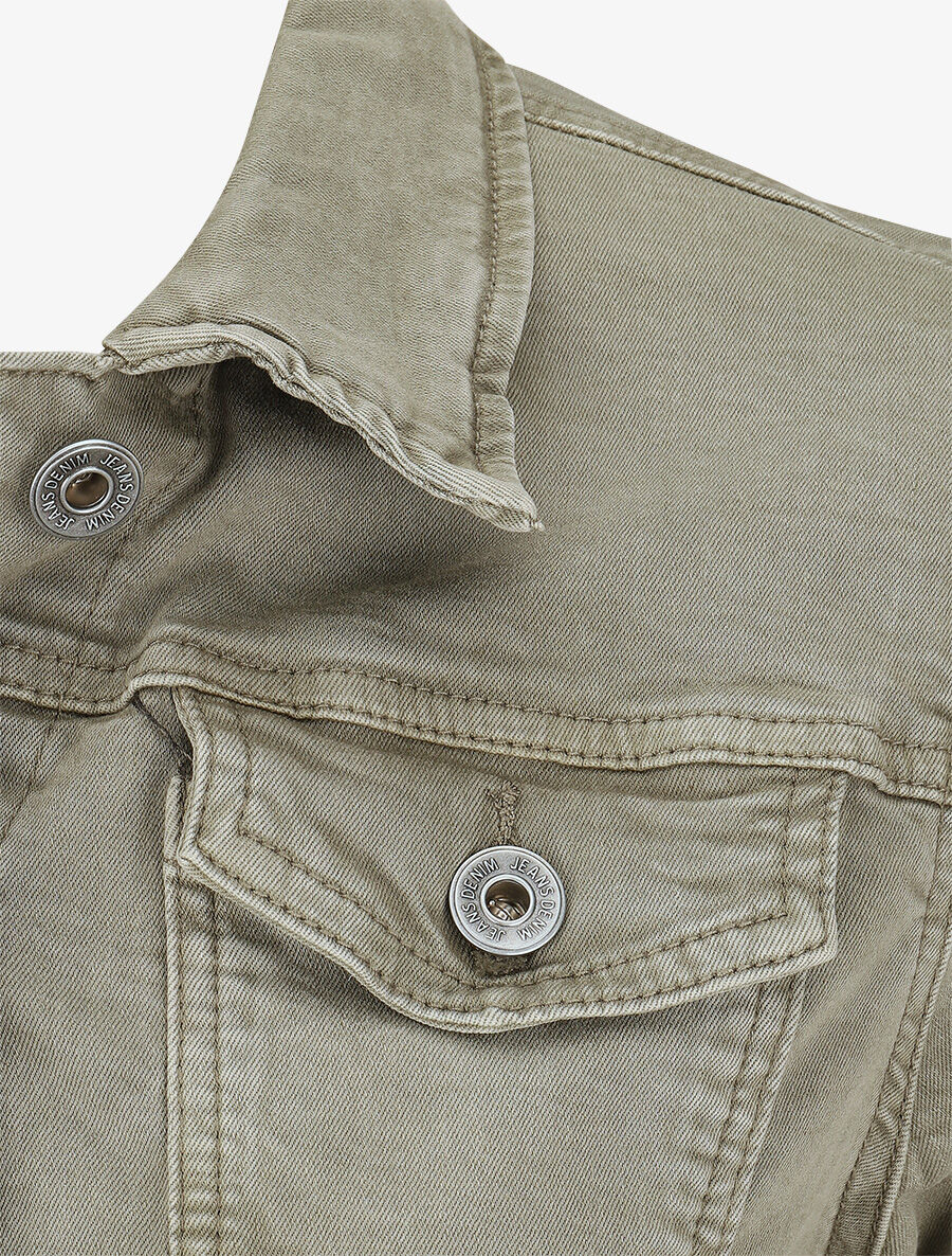 Veste unie coupe droite - Kaki - 3