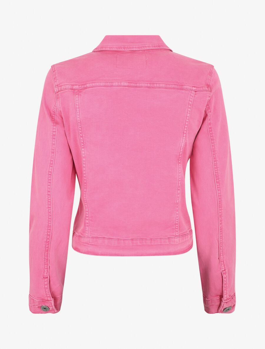 Veste unie en jean - Fushia - 2