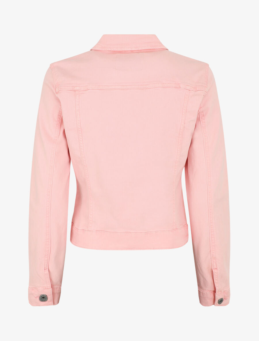 Veste unie en jean - Rose - 2