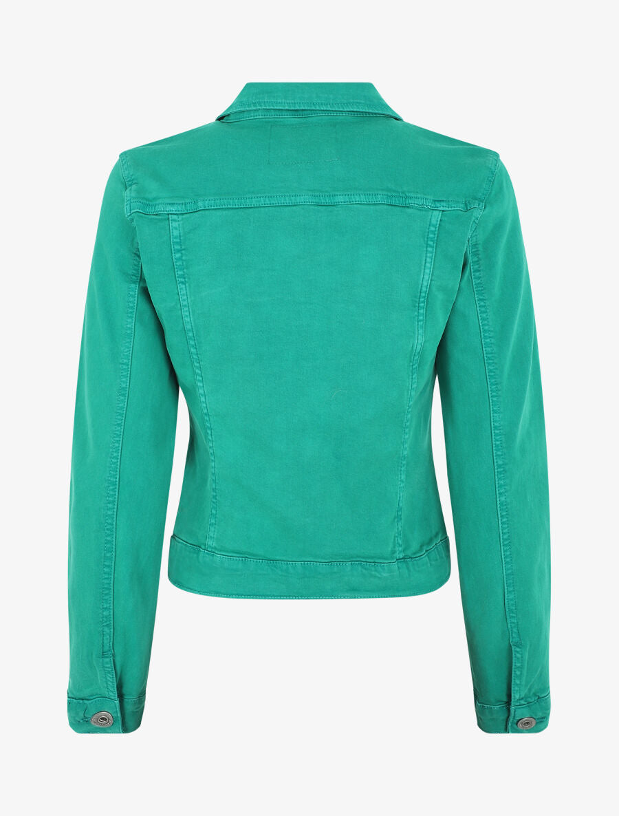 Veste unie en jean - Vert - 2