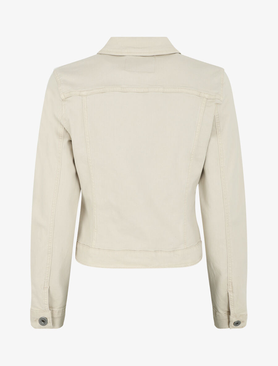Veste unie en jean - Beige - 2