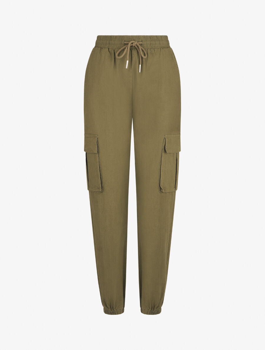 Pantalon cargo taille haute - Kaki - 4