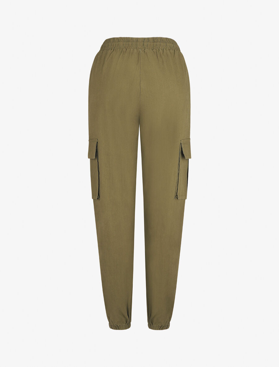Pantalon cargo taille haute - Kaki - 2