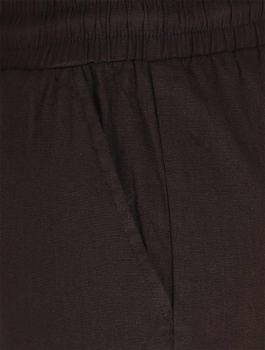 Pantalon cargo taille haute coupe droite - Noir - 3