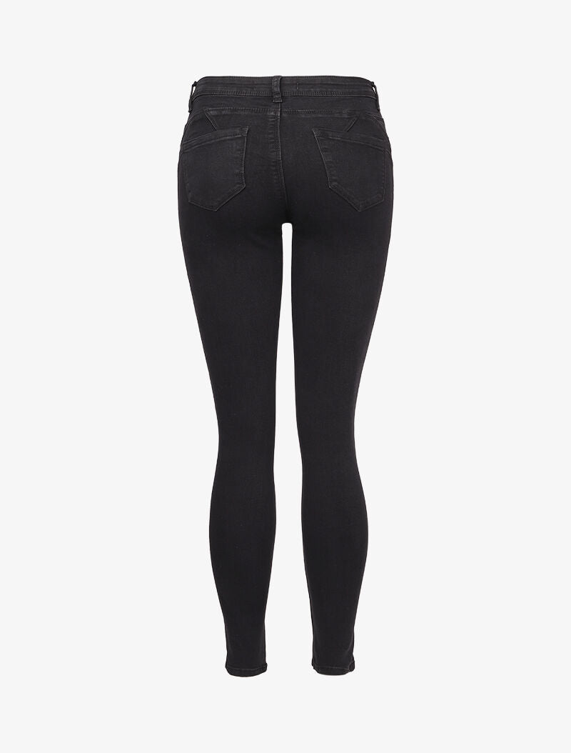 Jean skinny taille standard uni - Noir - 2