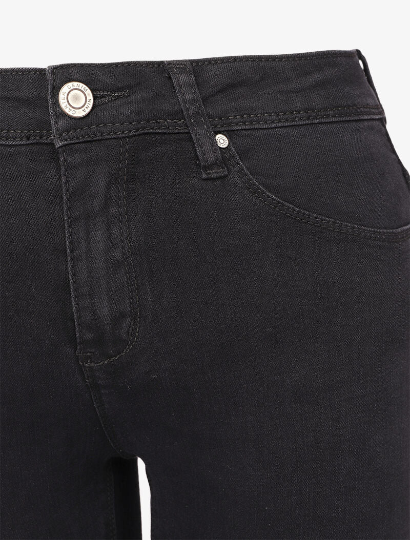 Jean skinny taille standard uni - Noir - 3