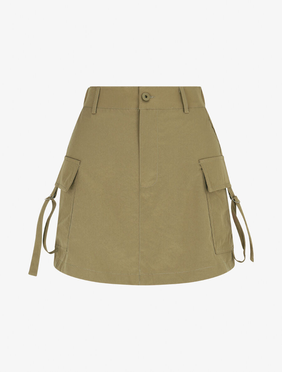 Jupe short cargo uni - Kaki - 4