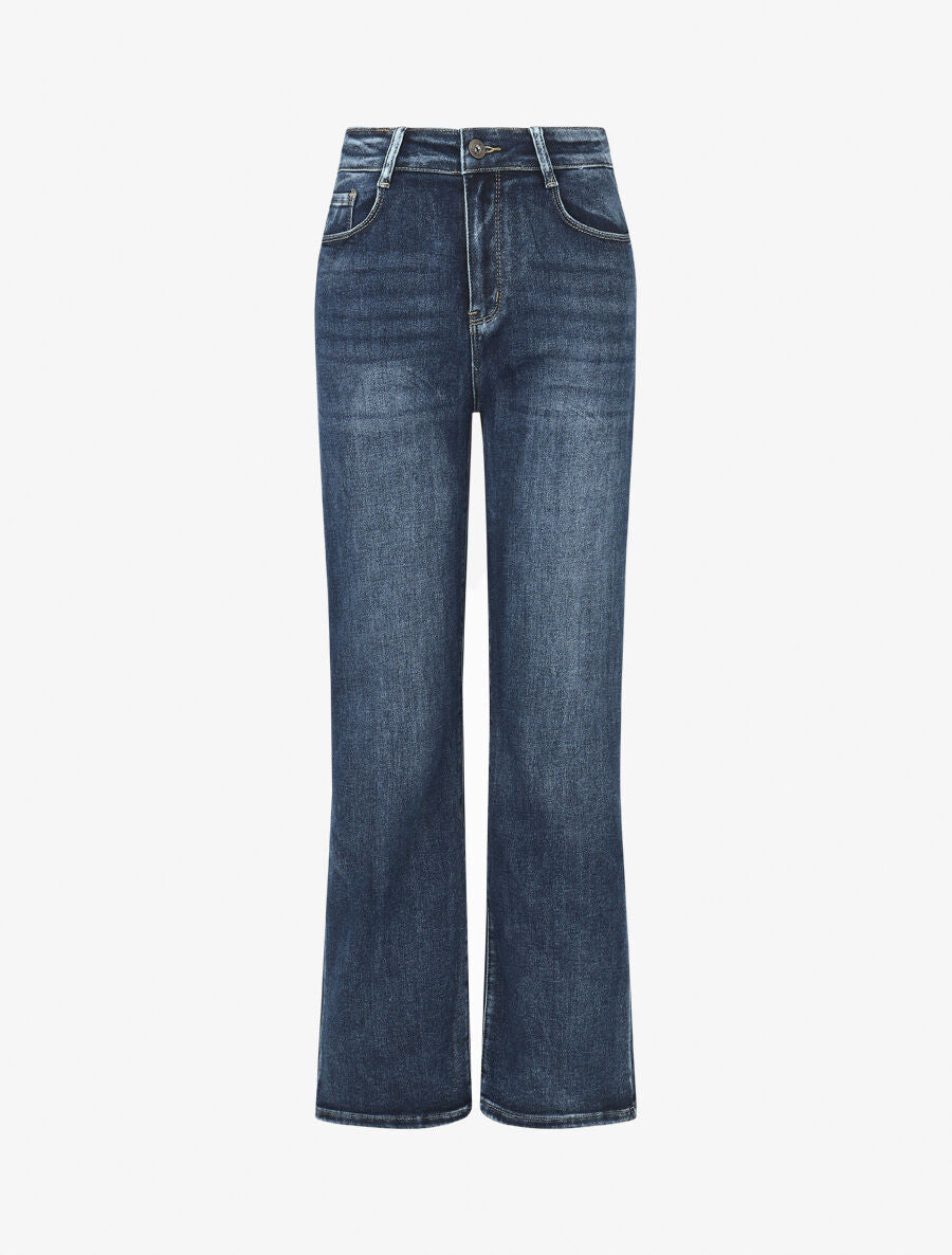 Jean push up délavé coupe droite - Bleu - 4