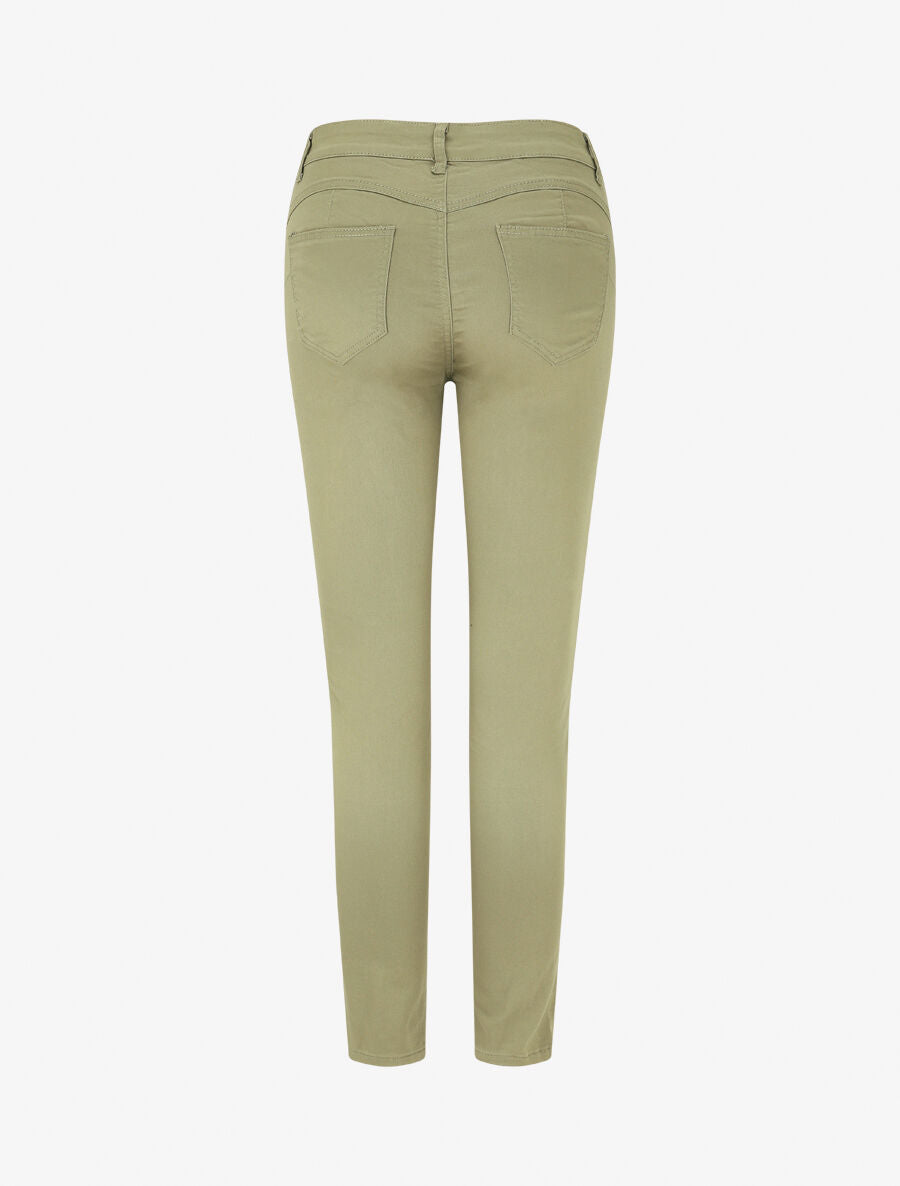 Jean skinny grande taille effet push up - Kaki - 2