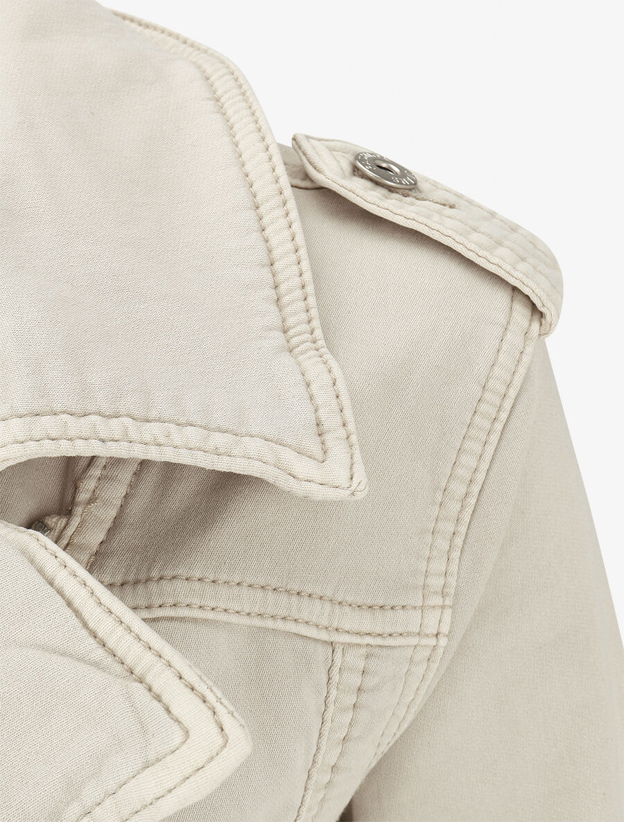 Veste en jean zippée - Beige - 3