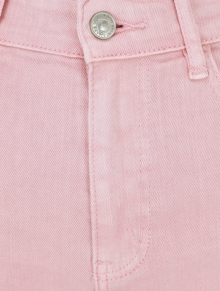 Jean à revers coupe droite - Rose - 3