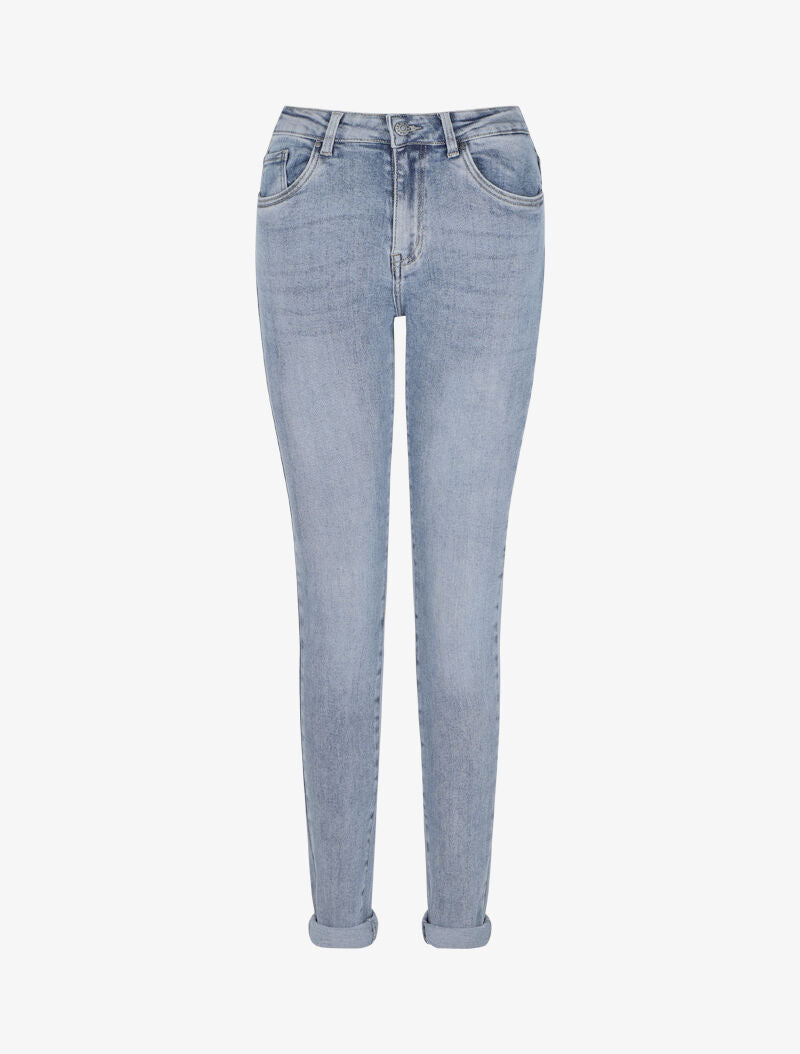 Jean boyfriend taille standard délavé - Bleu clair - 1