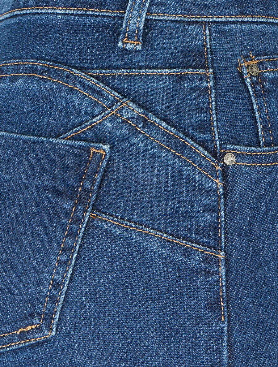 Jean coupe skinny taille haute - Bleu - 3