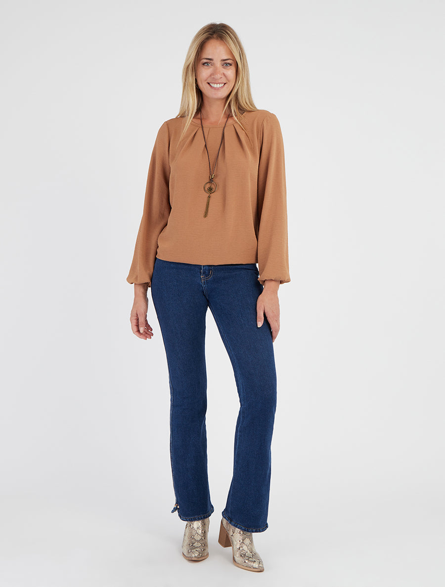 Jean flare à bords fendus - Bleu - 8