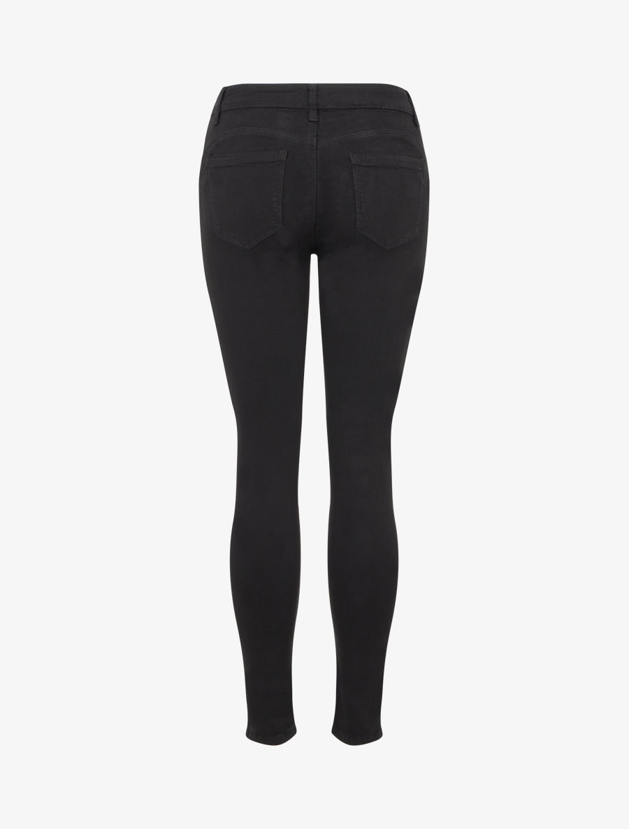 High-waisted push-up skinny jeans - Zwart